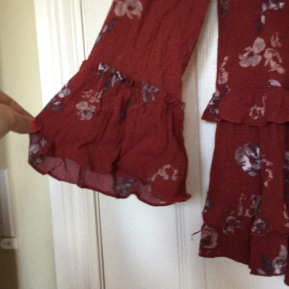 Free people clover tunic top shirt dress xs ruffle 0 2 - Picture 2 of 4